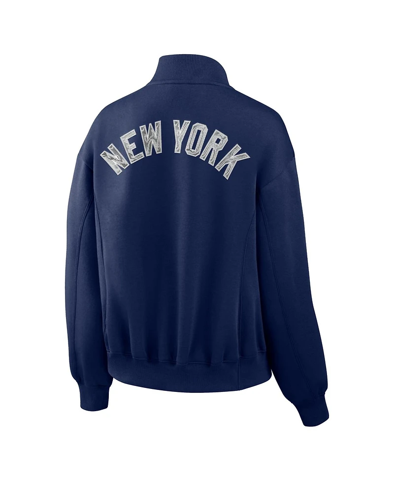 Fanatics Women's Navy New York Yankees Oversized Rage Against Full-Zip Jacket