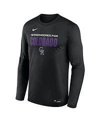 Nike Men's Black Colorado Rockies Authentic Collection Legend Dri-fit Long Sleeve T-Shirt
