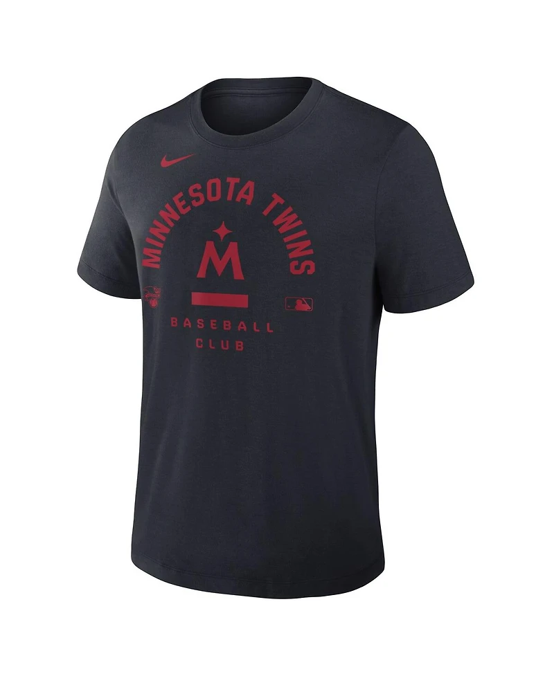 Nike Men's Navy Minnesota Twins Authentic Collection Early Work Tri-Blend Dri-fit T-Shirt