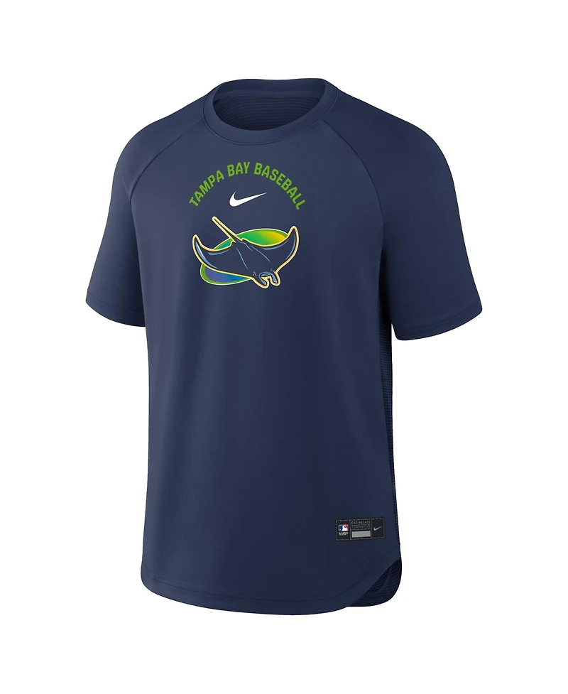 Nike Men's Navy Tampa Bay Rays Authentic Collection Batting Practice Pre-Game Raglan Dri-fit T-Shirt