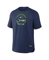 Nike Men's Navy Tampa Bay Rays Authentic Collection Batting Practice Pre-Game Raglan Dri-fit T-Shirt