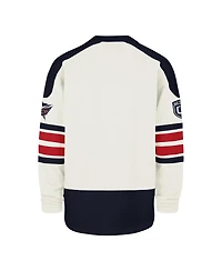 '47 Brand Men's Cream Columbus Blue Jackets Pond Hockey Trio Eternal Lacer Sweatshirt