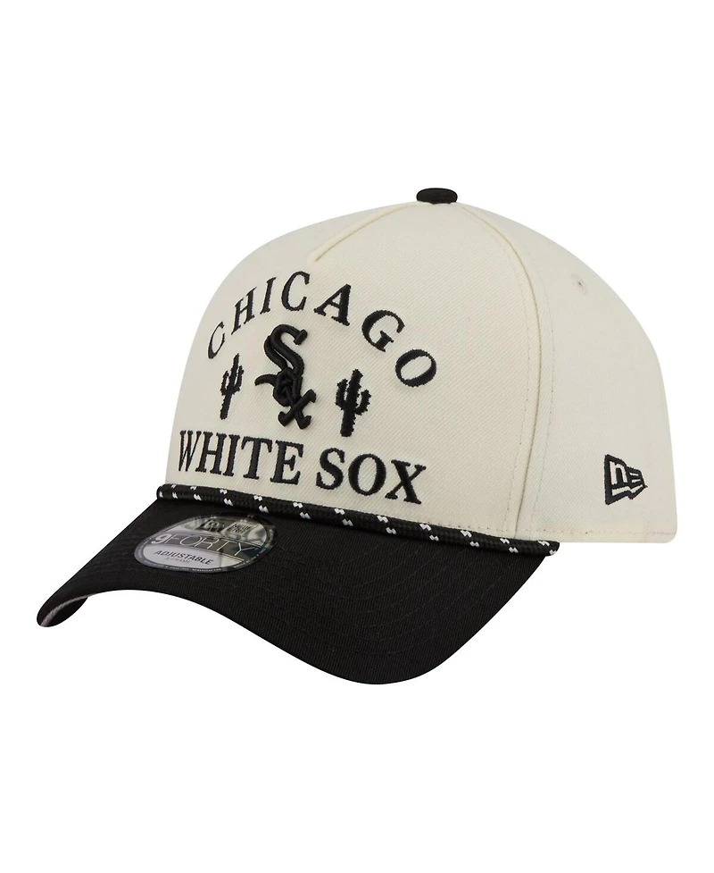 New Era Men's Cream Chicago White Sox 2026 Spring Training Fan Pack Rope A-Frame 9FORTY Adjustable Hat