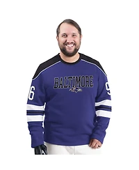 G-iii Sports by Carl Banks Men's Purple Baltimore Ravens Adaptive Lord Stanley Crewneck Sweatshirt