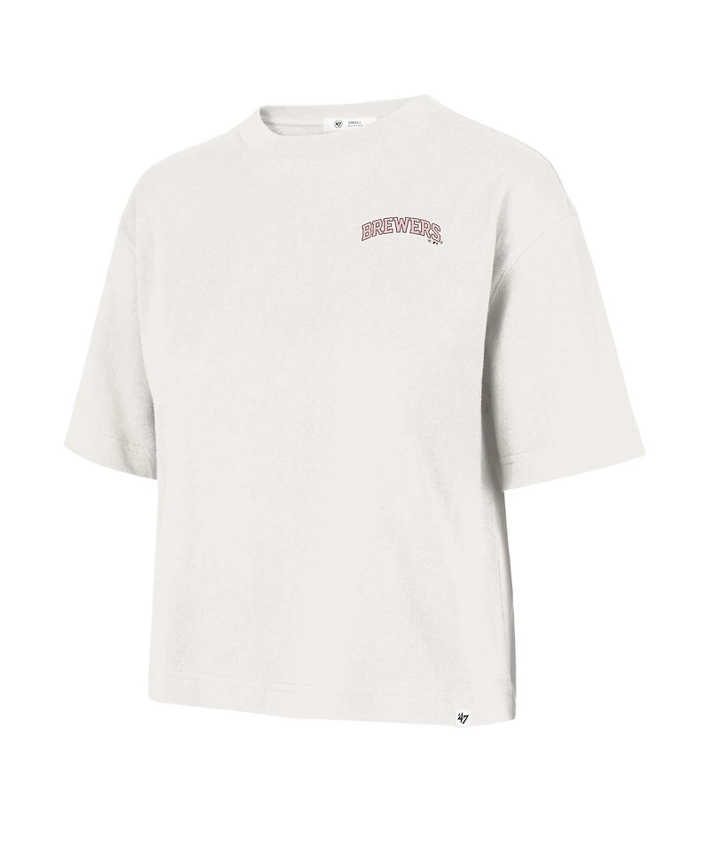 '47 Brand Women's Cream Milwaukee Brewers Love Letter Reed City T-Shirt