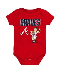 Outerstuff Newborn 3-Piece Atlanta Braves Home Plate Creeper Set