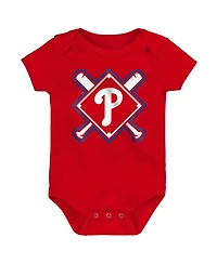 Outerstuff Newborn 3-Piece Philadelphia Phillies Home Plate Creeper Set