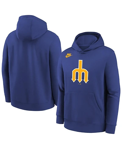 Nike Big Boys and Girls Rush Blue Seattle Mariners Club Fleece Hoodie