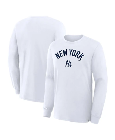 Fanatics Men's White New York Yankees Lock-Up Legacy Long Sleeve T-Shirt