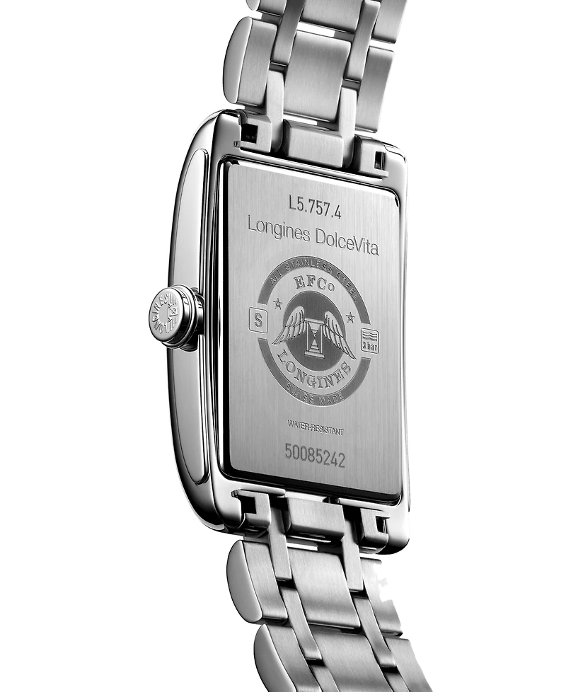 Longines Women's Swiss Automatic DolceVita Stainless Steel Bracelet Watch 27.7x43.8mm