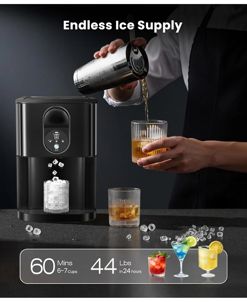 Antarctic Star Countertop Nugget Ice Maker with Dispenser, 44 lbs. Daily Capacity