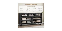 gaomon 7 Dresser for Bedroom, Wide Dresser, Freestanding Horizontal Drawer with Storage