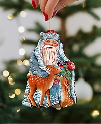 Designocracy Winter Treasure Wooden Christmas Ornament, Set of 2