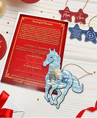 Designocracy Christmas Horse and Deer Wooden Ornaments Wall Decor, Set of 3