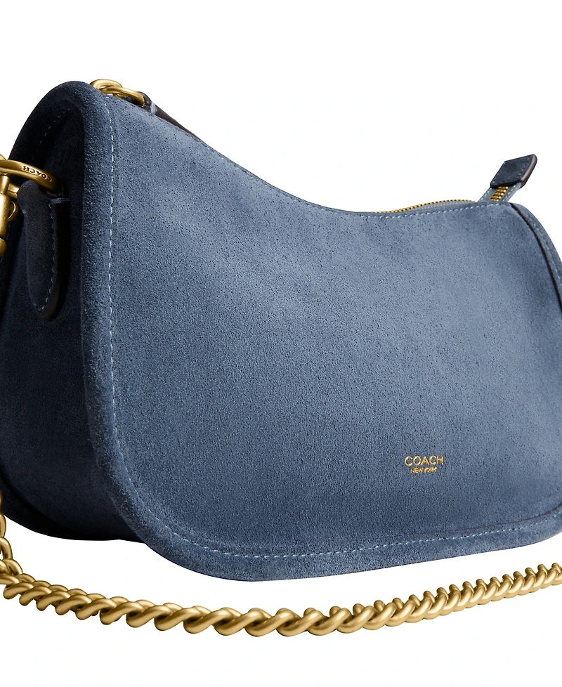 Coach Waverly Small Suede Shoulder Bag