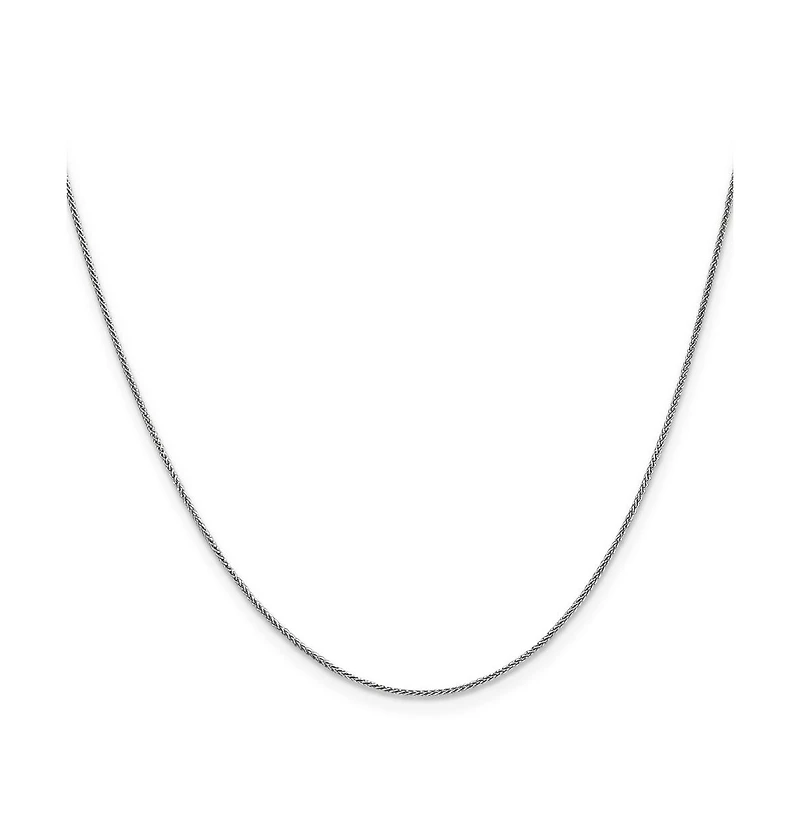 Curata Jewelry Solid 950 Platinum 0.7mm Sparkle-Cut Spiga Chain Necklace