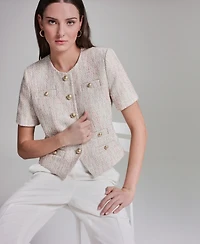 Bcbg Women's Short-Sleeve Crewneck Jacket