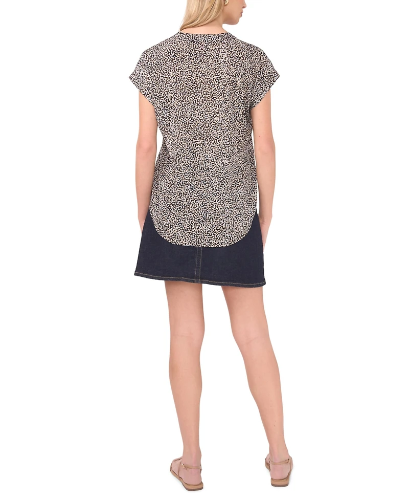Vince Camuto Women's Split-Neck Cap-Sleeve Top