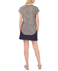 Vince Camuto Women's Split-Neck Cap-Sleeve Top