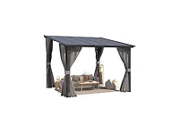 Aecojoy 10'x10' Wall Gazebo with Curtains and Mosquito Netting