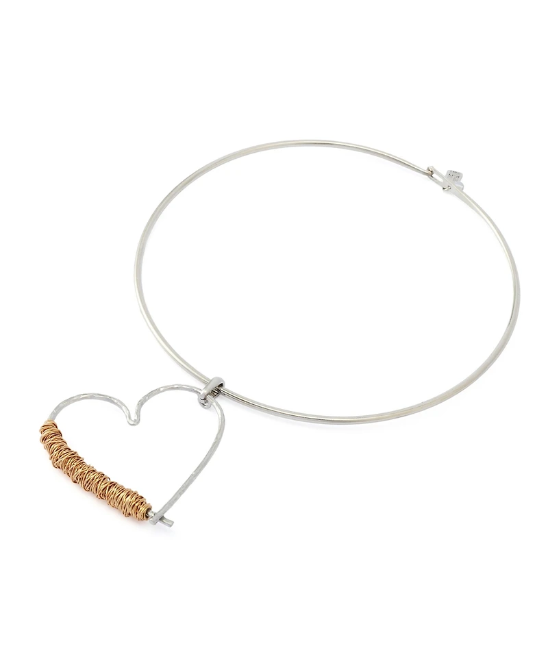 Robert Lee Morris Soho Two-Tone Heart Pendant Wire Necklace