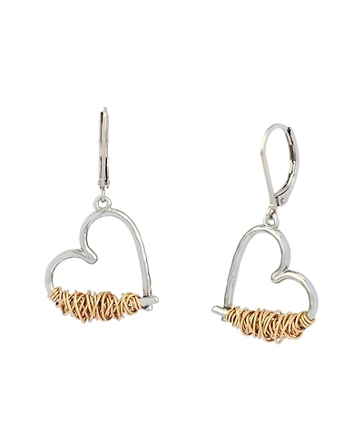 Robert Lee Morris Soho Two-Tone Heart Drop Earrings