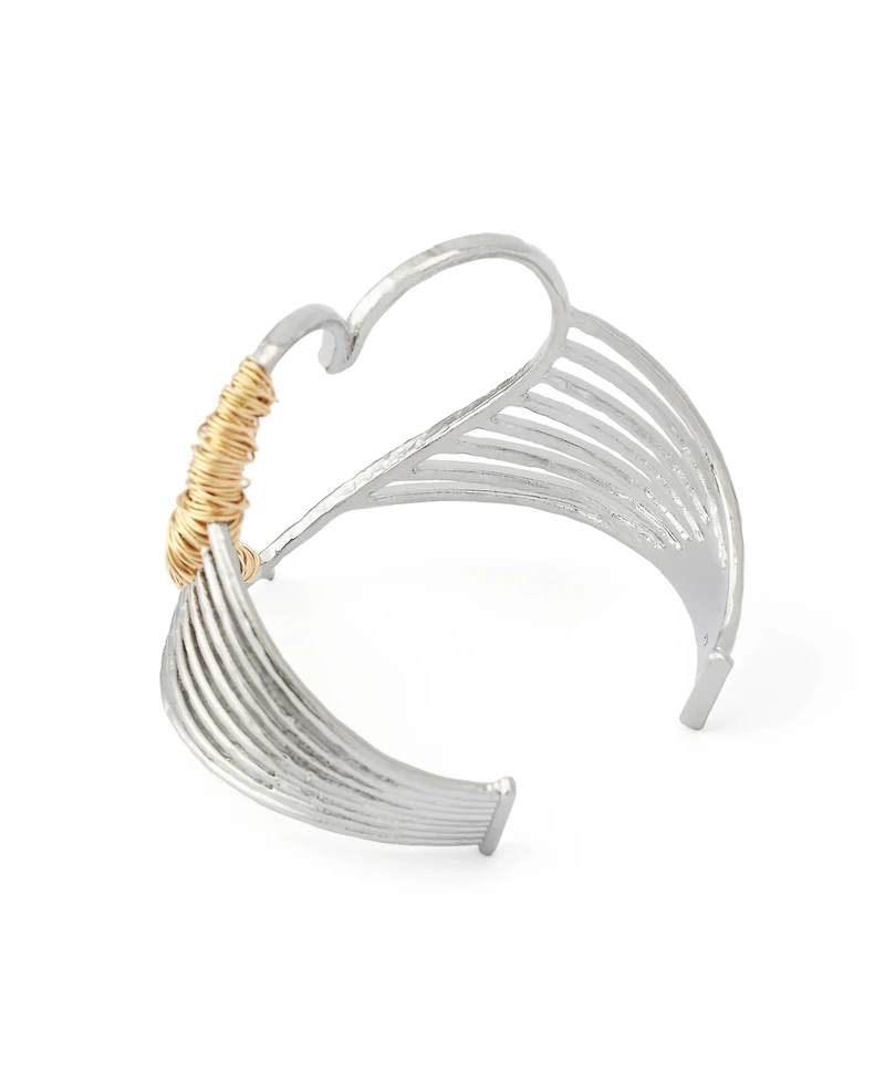 Robert Lee Morris Soho Two-Tone Heart Cuff Bracelet