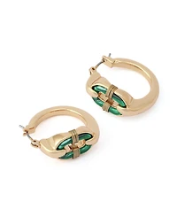 Robert Lee Morris Soho Malachite Link Huggie Earrings