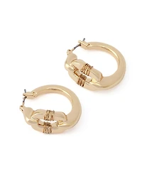 Robert Lee Morris Soho Gold Oval Link Huggie Earrings