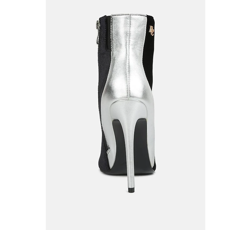 Slade Womens Metallic Highlight High Heeled Ankle Boots