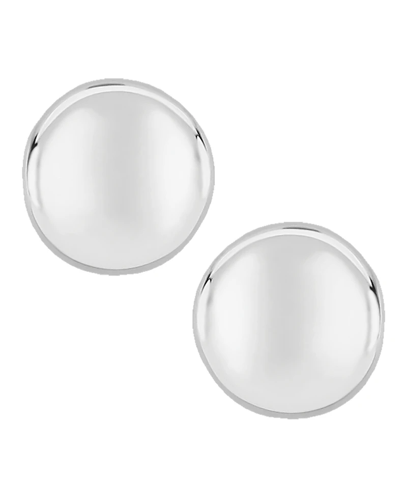 Dapped Disc Stud Earrings Set 14k White or Rose Gold (10mm)