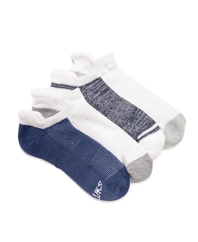 Muk Luks Women's Dream Step Sporty Low Cut Ankle Socks, 4 Pair Pack