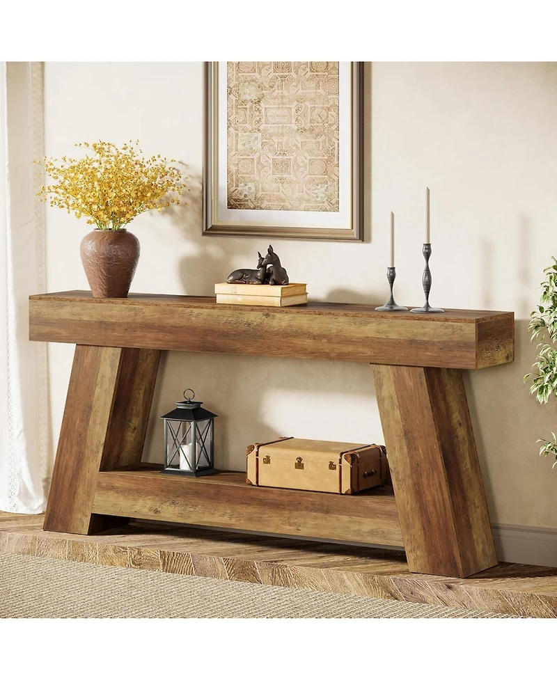 Tribesigns 70.9 Inch Long Console Tables, Farmhouse Entryway Table with Storage