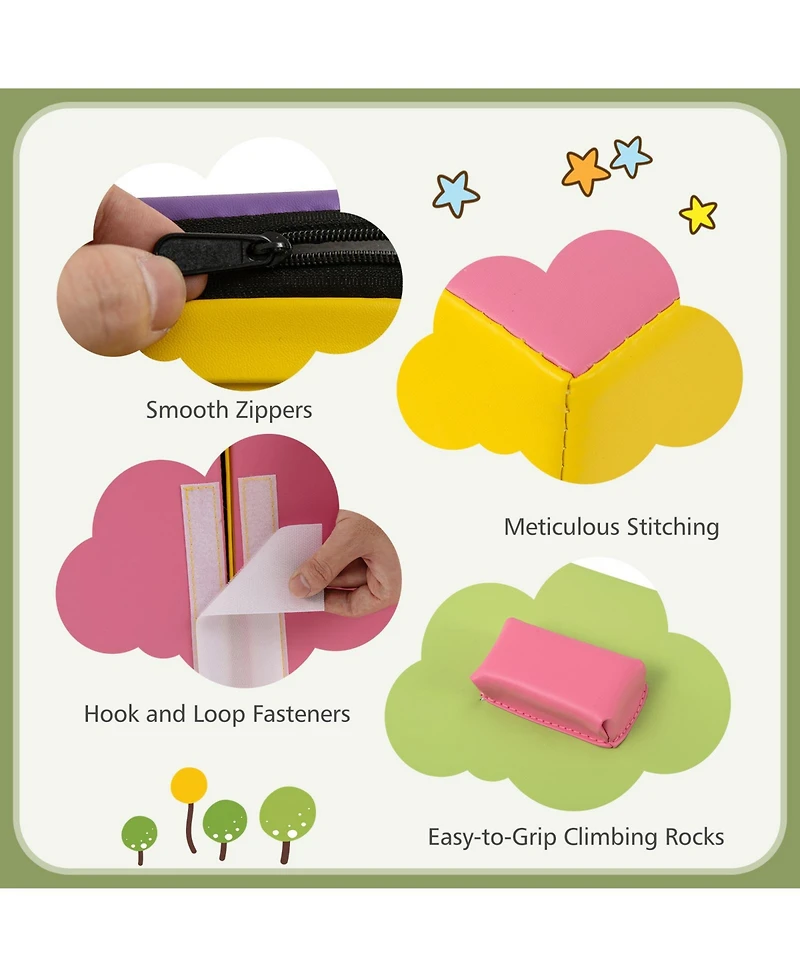 Mecale 6-Piece Toddler Soft Play Set with Climbing Triangle & Ramp