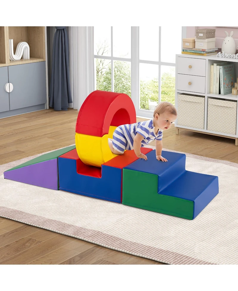 Mecale 5-Piece Kids Climbing Toys with Pu Leather Cover