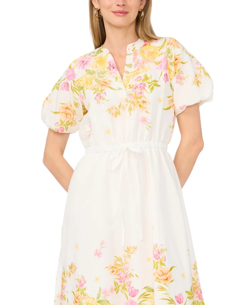 Vince Camuto Women's V-Neck Printed Midi Dress