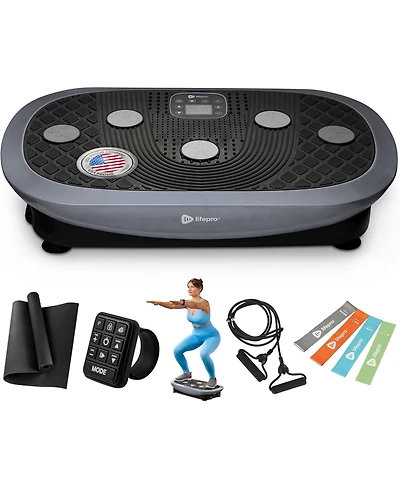 Lifepro Rhythm 4D Vibration Plate Exercise Machine – Whole Body Workout Platform with Handles, Triple Motors & Remote