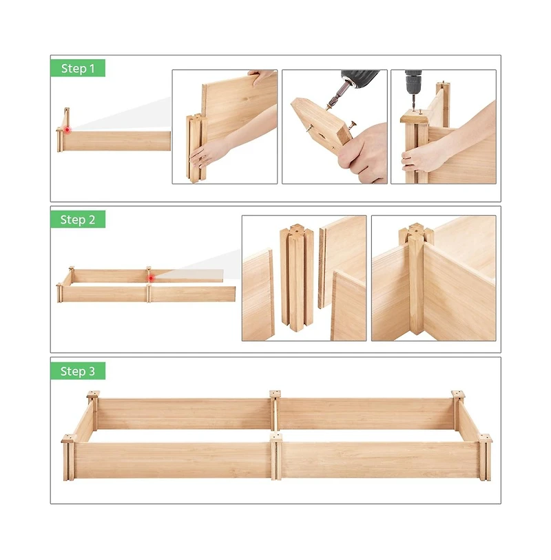 Yaheetech Wooden Raised Garden Bed Divisible Planter Box Wood