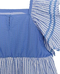 Hybrid Girls' 2T-6X Stitch Flutter-Sleeve Dress