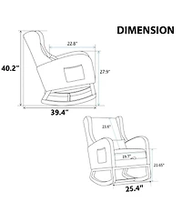 Streamdale Furniture Modern Rocking Chair with Footrest