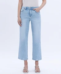 Vervet Women's High Rise Crop Slim Wide Leg Jeans