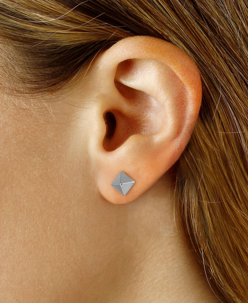 Pyramid Stud Earrings 14k Gold, White or Rose Gold