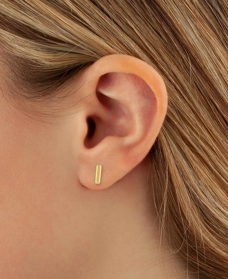 Bar Stud Earrings Set in 14k Gold