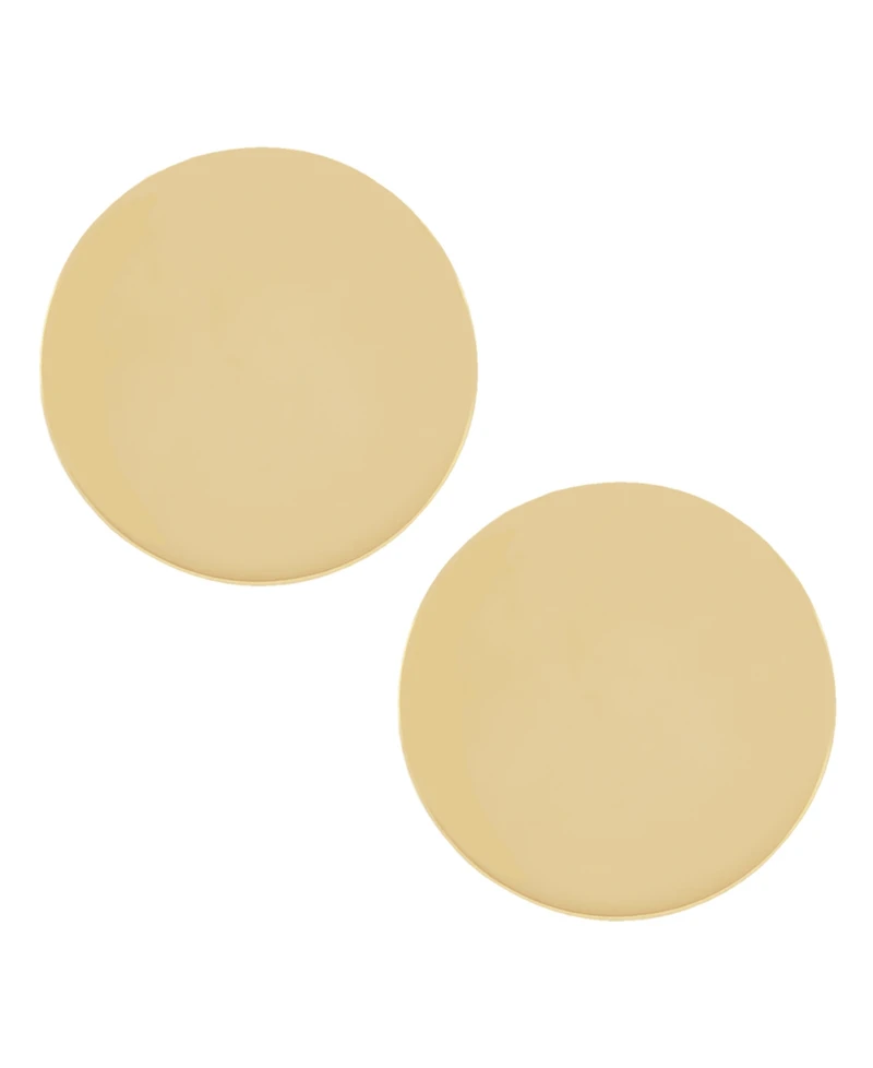 Flat Disc Stud Earrings in 14k Gold (13mm)