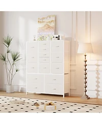 gaomon 15 Drawer Dresser, 15 Drawers Dresser for Bedroom,Tall Fabric Storage Cabinet with Multiple Drawers,Space-Saving Chest of Drawers for Bedroom