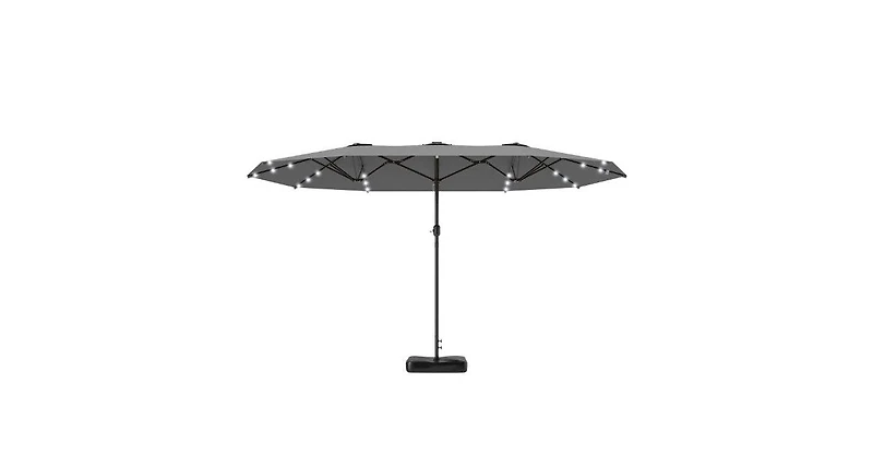 Clihome with Base,Patio Parasol Led Solar