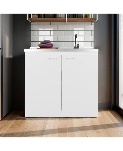 Fm Furniture Extremo Kitchen Storage Cabinet with 2 Doors and 3 Shelves.