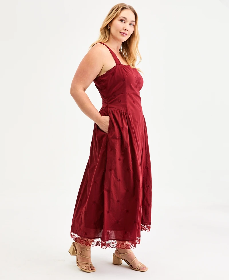 And Now This Plus Cotton Square-Neck Maxi Dress, Macy's Exclusive