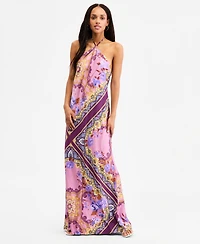 Morgan & Company Juniors' Scarf-Print Low-Back Dress