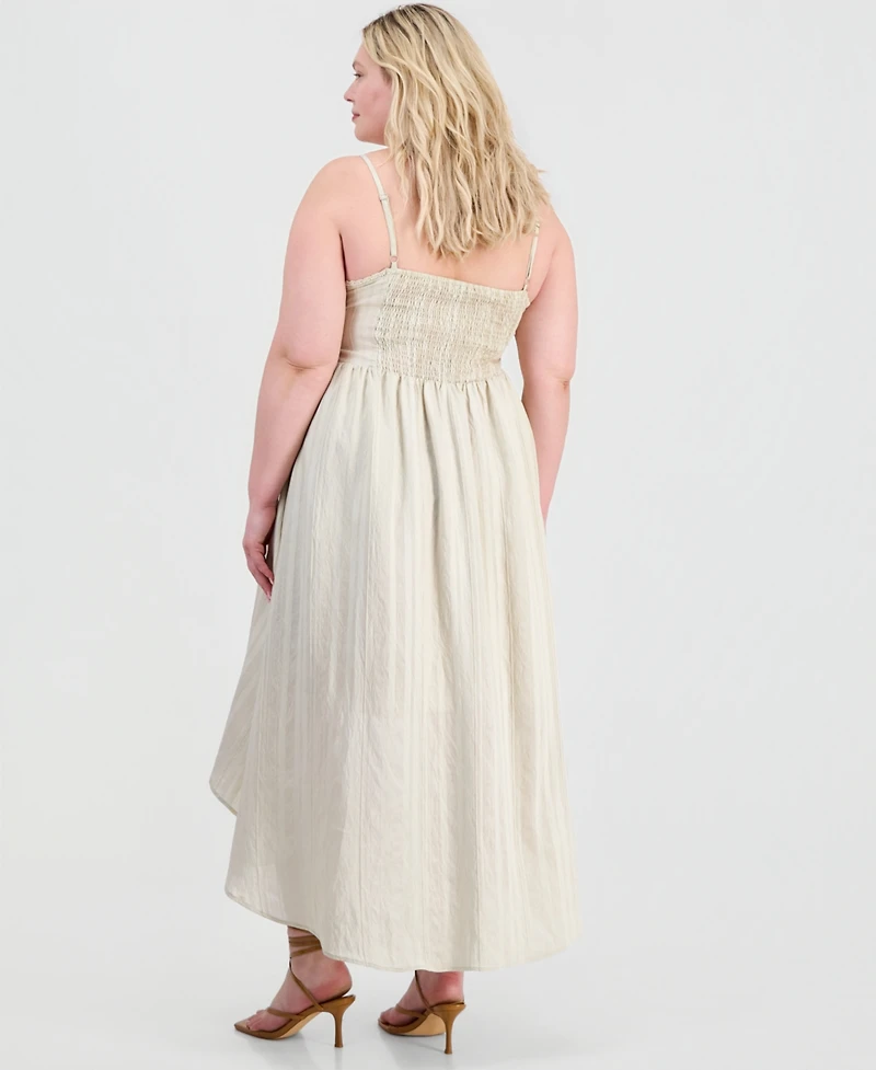 And Now This Trendy Plus Lace-Trim Striped Midi Dress, Macy's Exclusive